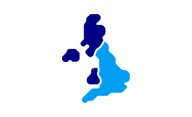 Blue icon of the UK