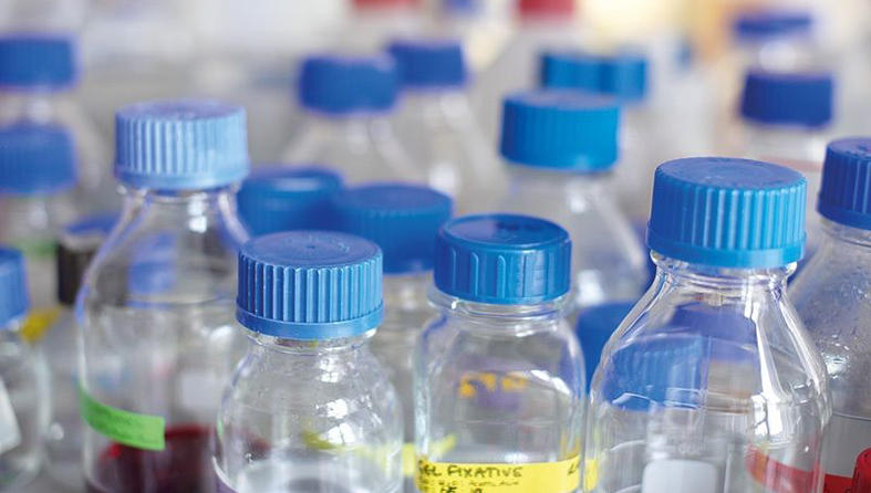 Bottles of chemicals