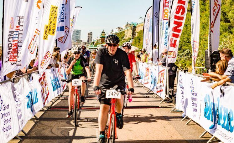Group of cyclists taking part in an event