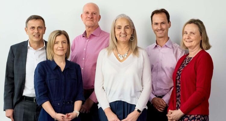 Centre for Drug Development leadership team (from left to right: Lars Erwig, Amber Holmes, Robert Wiliams, Raffaella Mangano, Stephen Nabarro, Sarah Halford)
