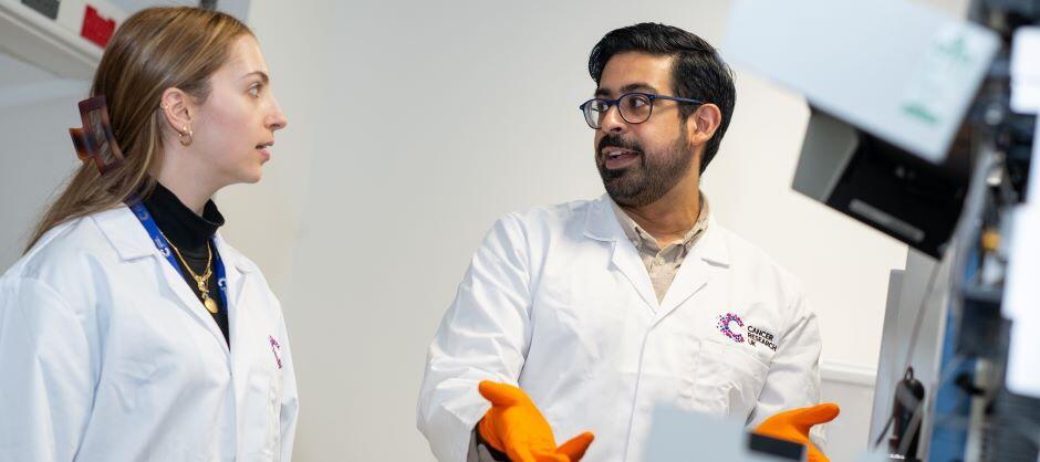 Researchers working in a lab