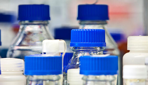 Bottles in a lab
