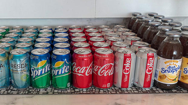 Cans of diet coke
