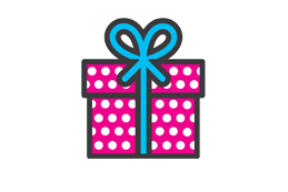 Swap gifts for donations on your wedding page. Present illustration.