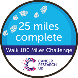 Download Walk 100 miles challenge 25 miles badge