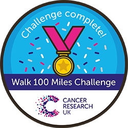 Download Walk 100 miles challenge completion badge