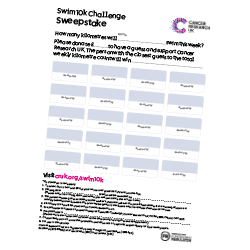 Fundraising pack Challenge Sweepstake - Swim 10K November Challenge