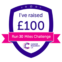run 30 100 raised badge