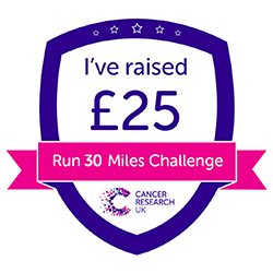 run 30 25 raised badge