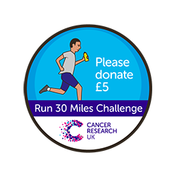 Run 30 please donate £5 badge Run 30 please donate £5 badge (Male)