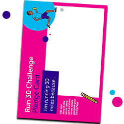 run 30 pledge card