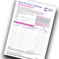 Walk 100 Miles Sponsorship form