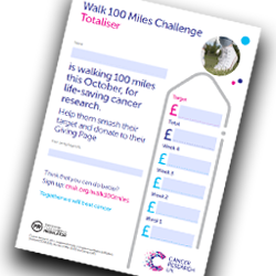 Walk 100 Miles Totaliser