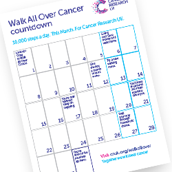 Walk All Over Cancer calendar