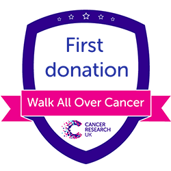 Walk All Over Cancer first donation