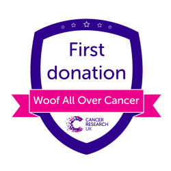 Woof All Over Cancer first donation