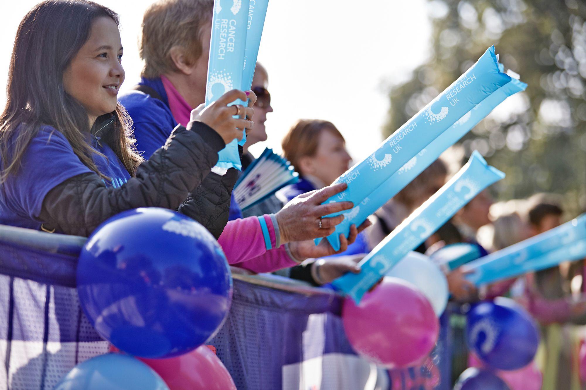 cheering volunteers