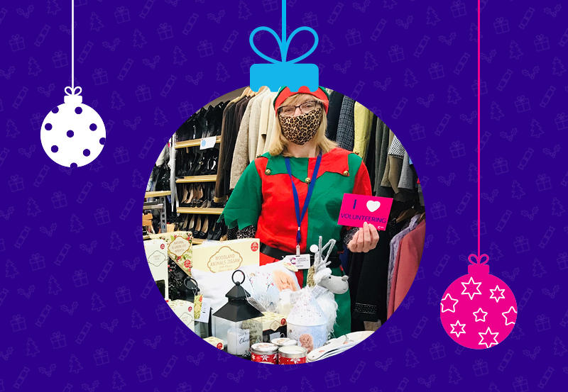Festive shop volunteer