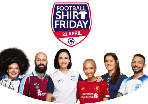 footballers line up for football shirt friday