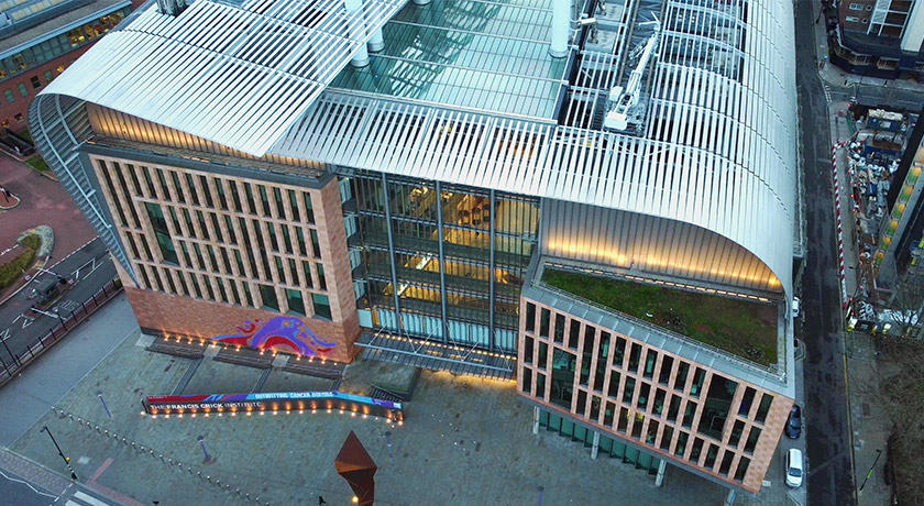 Aerial photo of the Francis Crick Institute