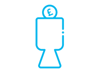 An icon of a fundraising shaker