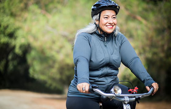 Image of a woman cycling