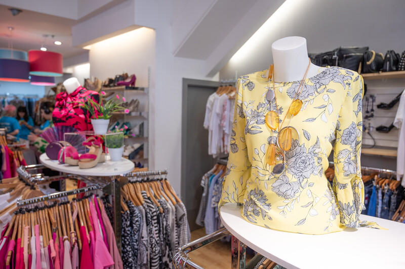 Clothing and clothing displays in CRUK store