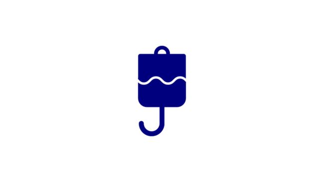 Navy icon of a chemo bag