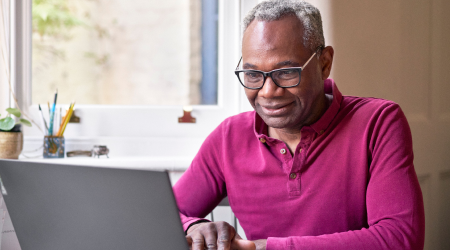 cancer chat man on laptop