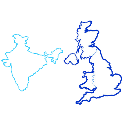 map of India and map of UK