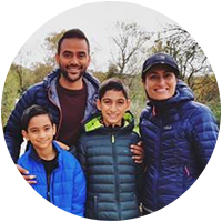 Picture of a family supporting world cancer day 2020