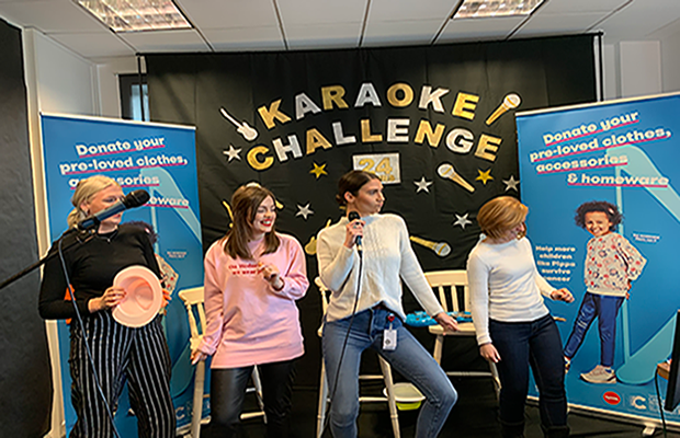 TKMaxx employees engage in some karaoke themed fundraising