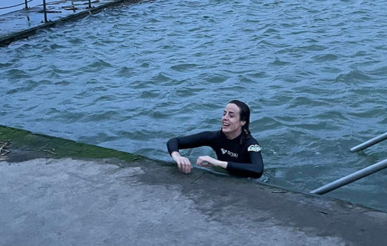 Lady at edge of water