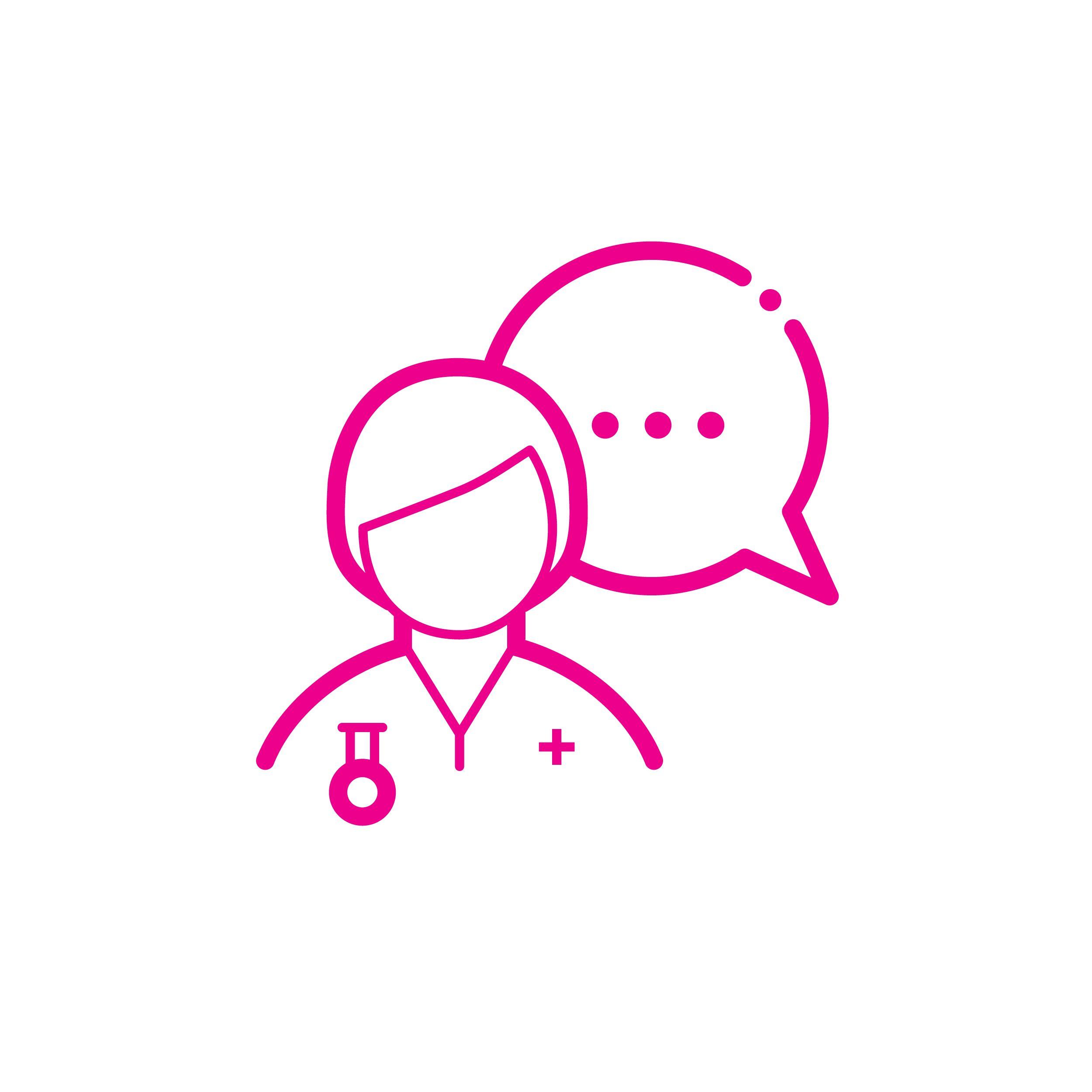 Nurse and speech bubble icon