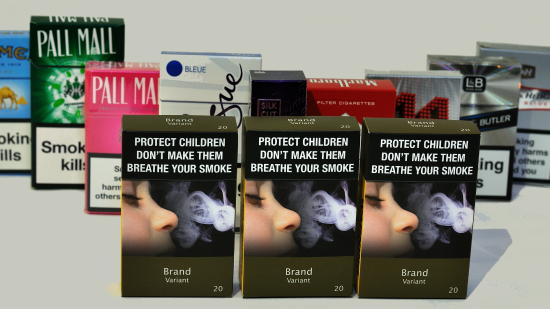 A photo of cigarette packs