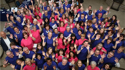 Group of Ambassadors waving towards the camera