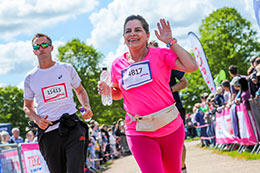 Marathon runner in pink