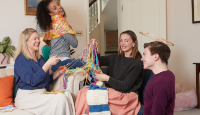 friends fundraising at home