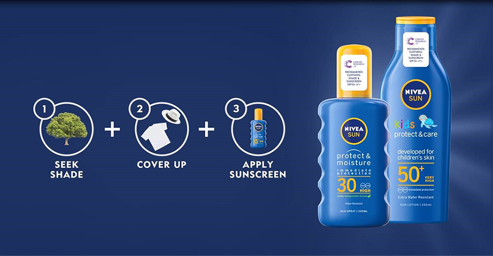Nivea ad featuring our sun safety messaging