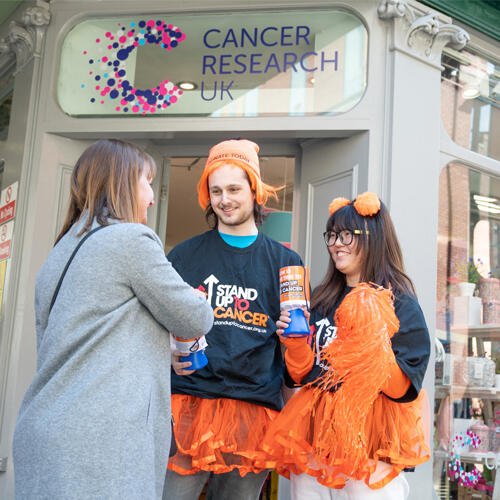 people outside cancer research uk shop