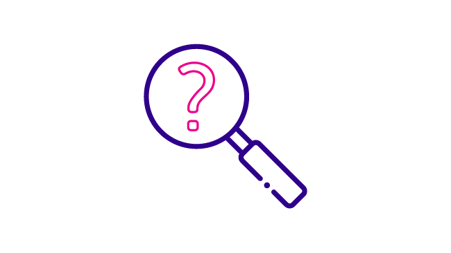 icon of a magnifying glass and a question mark