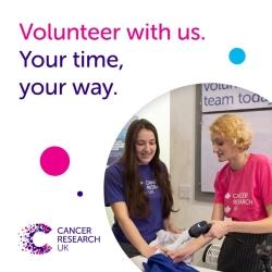 2 female volunteers with caption 'Volunteer with us. Your time, your way'