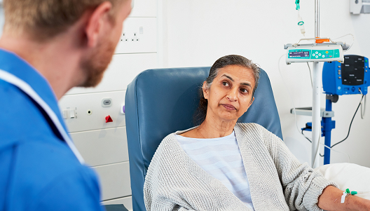 Female patient receiving treatment
