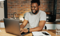 man using a laptop