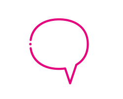 pink speech bubble icon