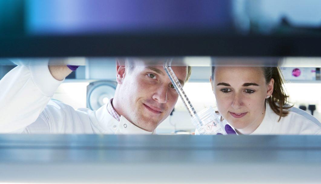 Young scientists working