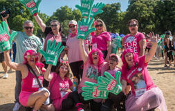 A photo of Cancer Research Supporters at a Race For Life event 