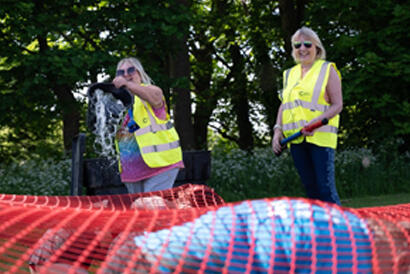 race officials wearing high vis vests