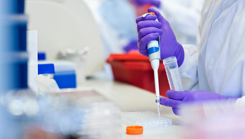Pipetting in a lab