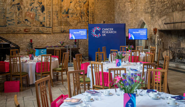 Tables set up for an award ceremony